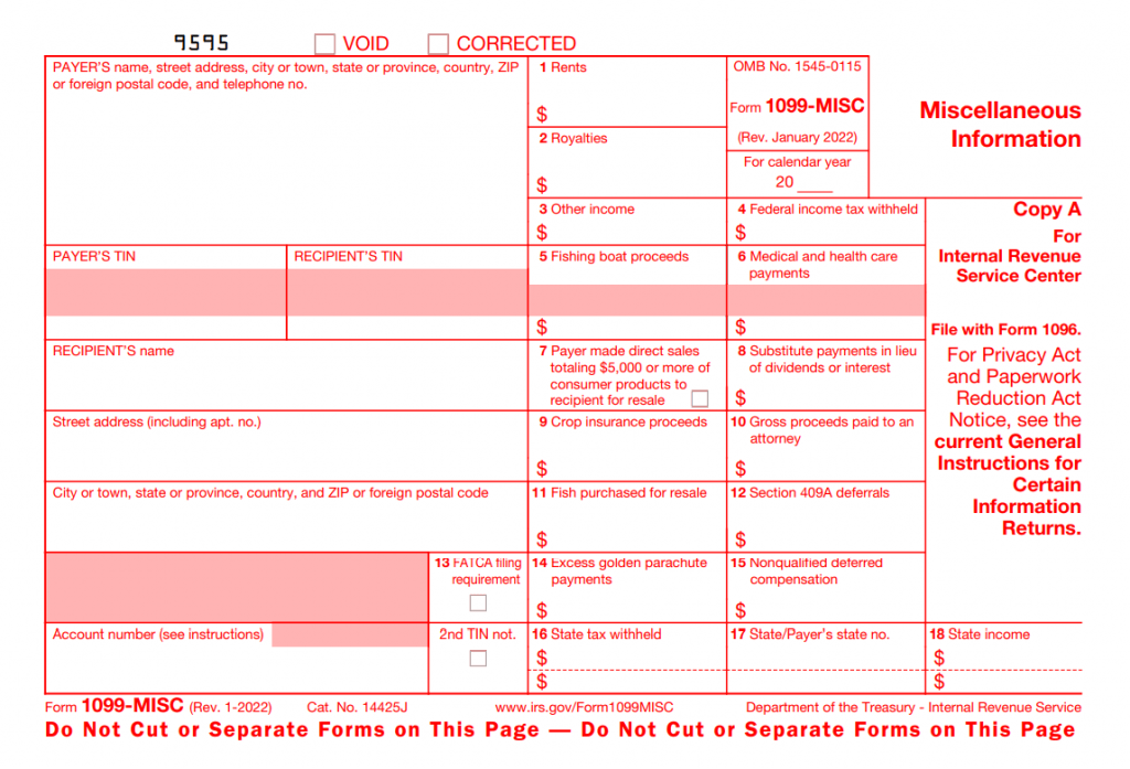1099-MISC Form 2022