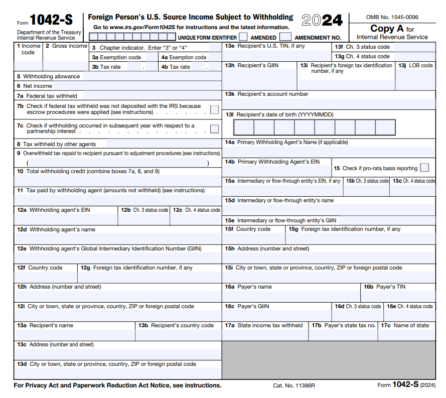 IRS Form 1042-S