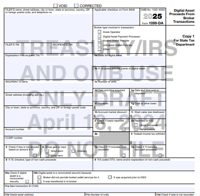 New Draft for Form 1099-DA 